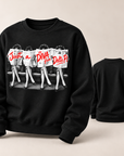 Black Just A Diva from Delta Pi crewneck sweatshirt front and blank back