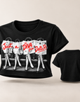 Black Just A Diva from Delta Pi women's crop top front and blank back