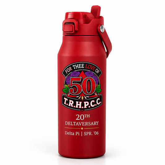 Crimson Frost Buddy Bottle Buddy featuring a personalized Delta Sigma Theta 20th Deltaversary full-color UV printed commemorative design.