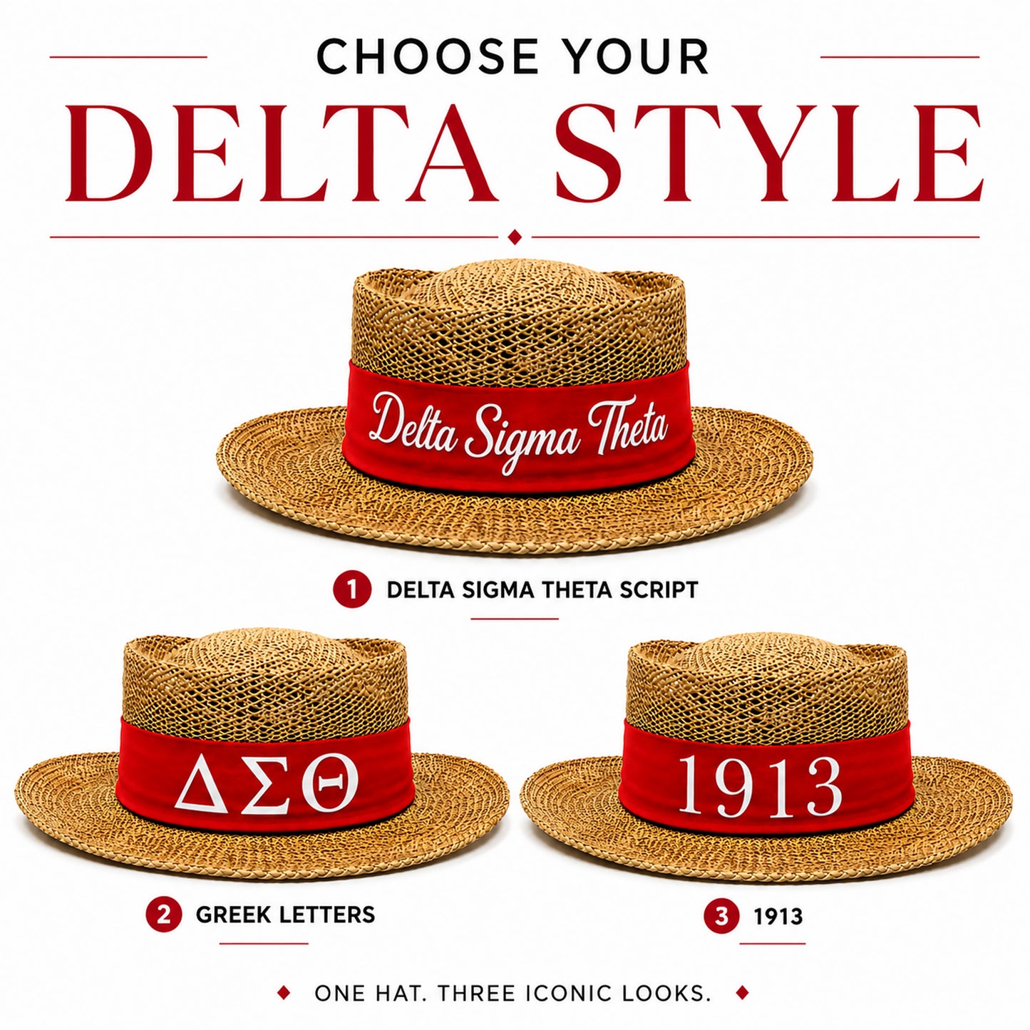 Delta Sigma Theta Straw Hat
