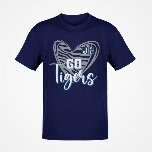 Jackson State Tigers Go Tigers Heart Short Sleeve T-Shirt
