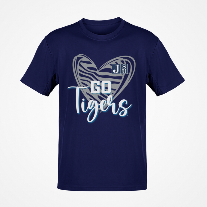 Jackson State Tigers Print Heart Short Sleeve T-Shirt