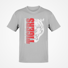 Load image into Gallery viewer, Jackson State Tigers Half Tiger Head Red Short Sleeve T-Shirt
