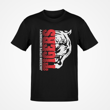 Load image into Gallery viewer, Jackson State Tigers Half Tiger Head Red Short Sleeve T-Shirt
