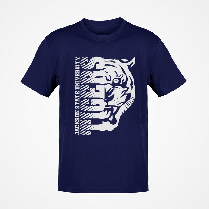 Jackson State Tigers Half Tiger Head White Short Sleeve T-Shirt