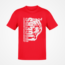 Load image into Gallery viewer, Jackson State Tigers Half Tiger Head White Short Sleeve T-Shirt
