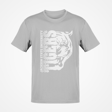 Load image into Gallery viewer, Jackson State Tigers Half Tiger Head White Short Sleeve T-Shirt
