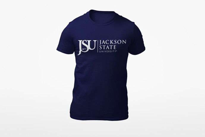 Jackson State University Tigers White Side By Side Floating J Short Sleeve T-Shirt