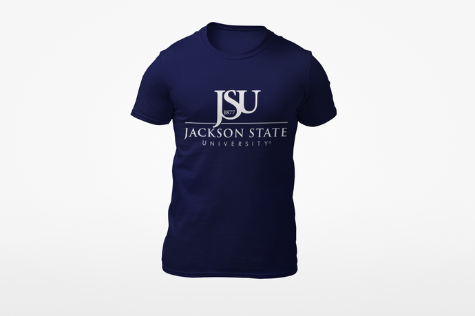 Jackson State University Tigers White Top Floating J Short Sleeve T-Shirt