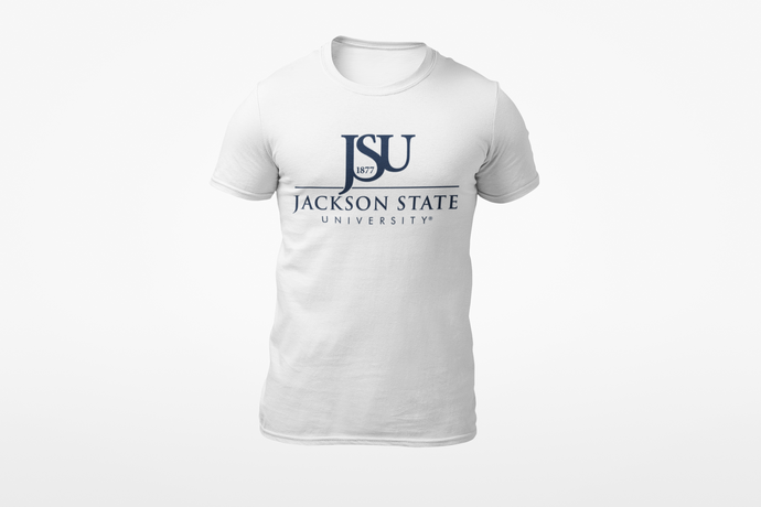 Jackson State University Tigers Blue Top Floating J Short Sleeve T-Shirt