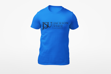 Load image into Gallery viewer, Jackson State University Tigers Blue Side By Side Floating J Short Sleeve T-Shirt
