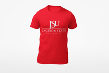 Load image into Gallery viewer, Jackson State University Tigers White Top Floating J Short Sleeve T-Shirt
