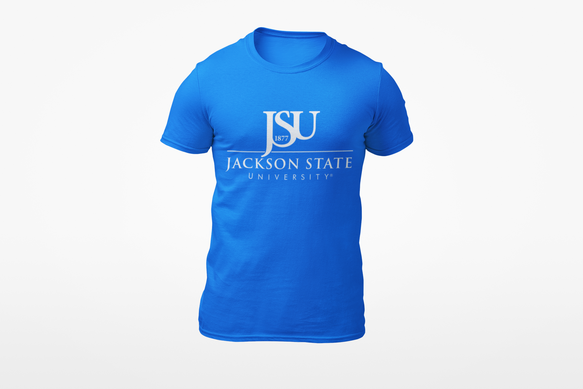 Jackson State University Tigers White Top Floating J Short Sleeve T-Shirt