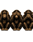 Transparent three wise monkeys graphic artwork featuring hear no evil see no evil speak no evil design