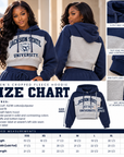 Boxercraft women's cropped fleece hoodie size chart XXS through 2XL