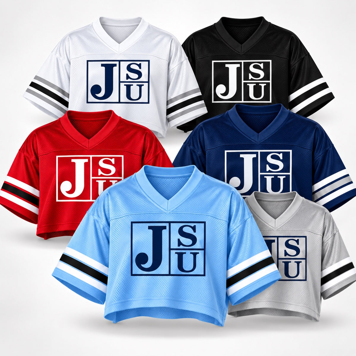 Jackson State Tigers Block Letter cropped mesh football jersey color options