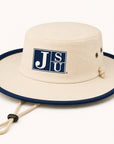 Jackson State Canvas Navy Outback Hat with Block JSU logo and navy brim