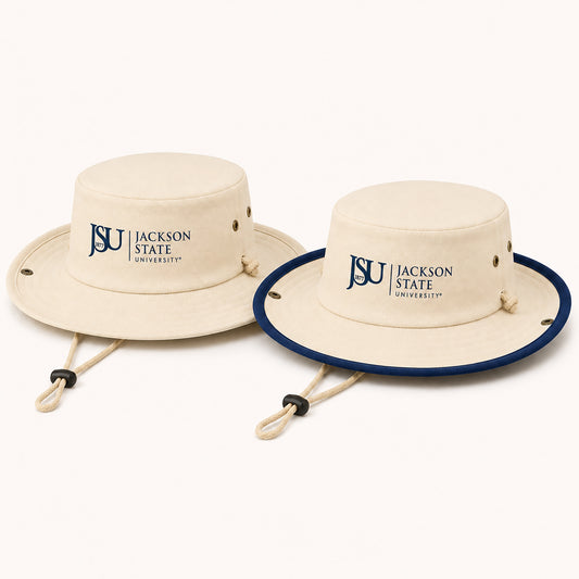 Jackson State University Outback Hats in Canvas and Canvas Navy with Floating J logo