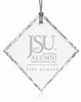 Diamond Jackson State University Life Member crystal ornament shape.