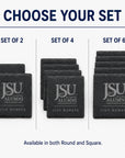 Jackson State University Life Member slate coasters available in sets of 2, 4, and 6.