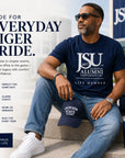 Jackson State University Life Member T-shirt styled for alumni events and everyday Tiger pride.