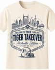 Natural Jackson State Nashville Tiger Takeover T-shirt with navy design