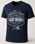 Navy blue Jackson State Nashville Tiger Takeover T-shirt with white design