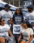 JSU fans wearing Nashville Tiger Takeover shirts at a game-day tailgate