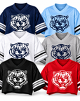 Jackson State Tigers Tiger Head women's cropped mesh football jerseys in all available colors