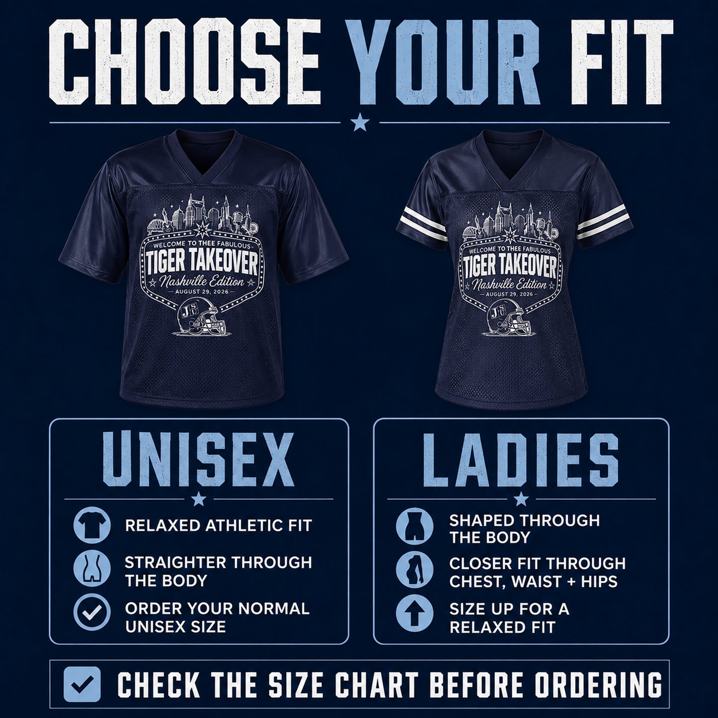 Jackson State Tiger Takeover Nashville Jersey – Unisex & Ladies