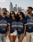 Navy Tiger Takeover Nashville Edition jerseys worn by a group of four people
