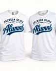 Jackson State Tigers Alumni Script cotton and performance T-Shirt options
