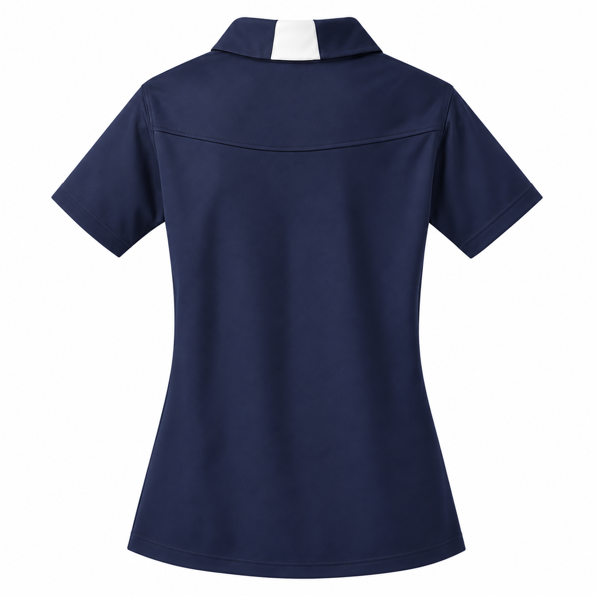 Jackson State Tigers True Navy and White Ladies Performance Polo back view