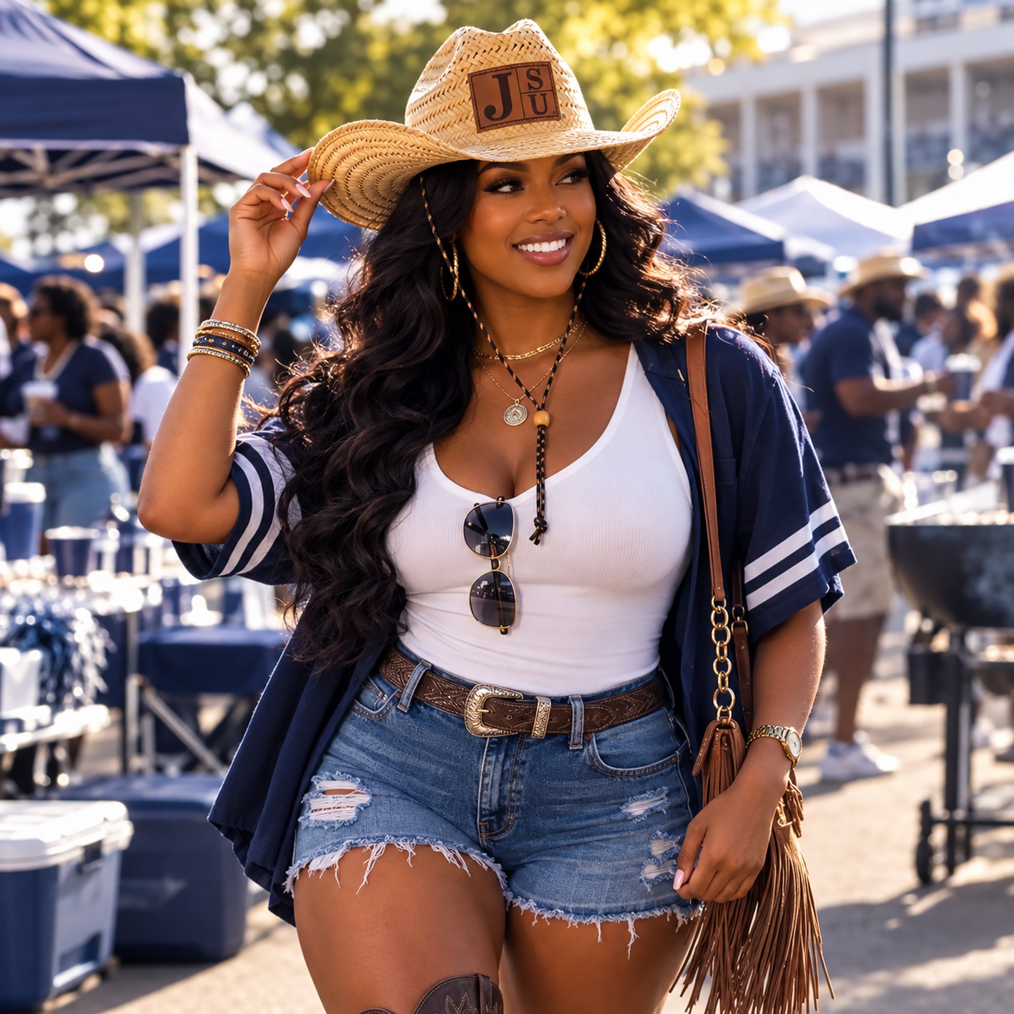 Jackson State University Western Straw Cowboy Hat