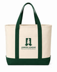 Natural and spruce Junior League Palo Alto Mid Peninsula two-tone tote bag studio image