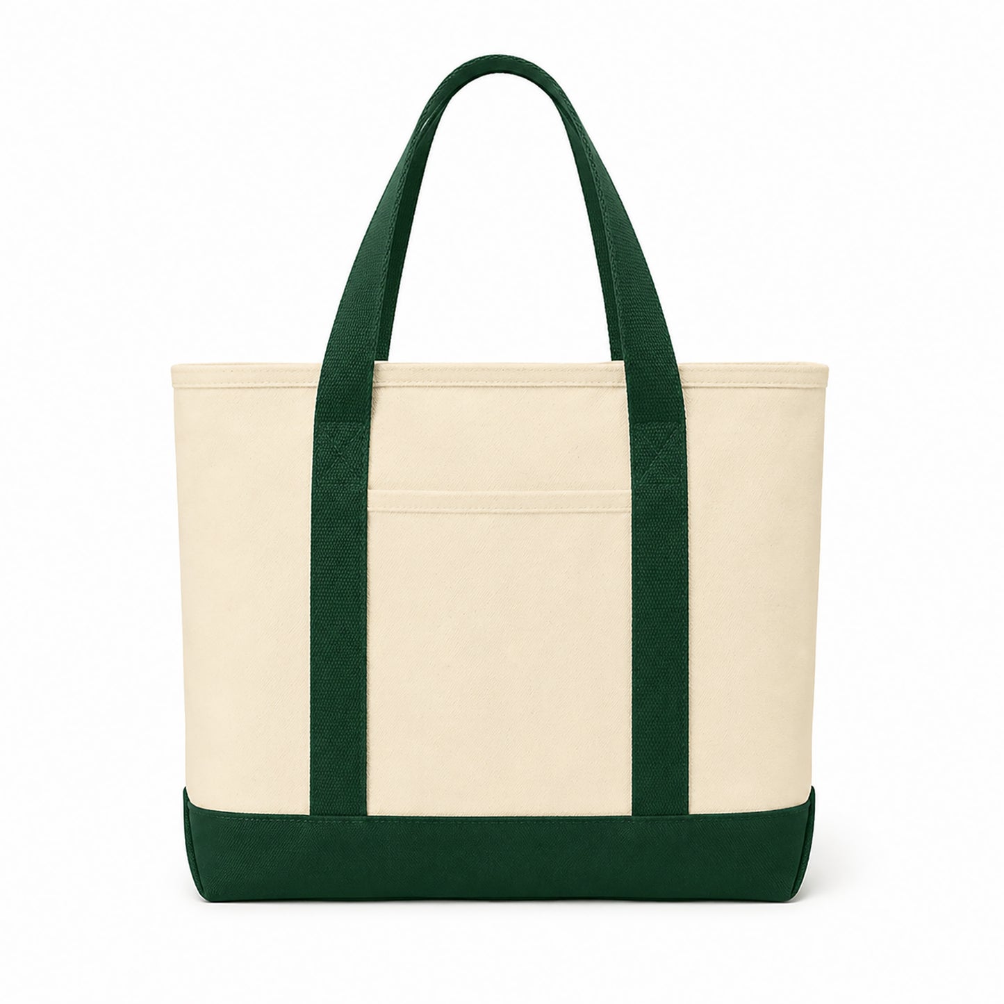 Front-facing Junior League Palo Alto Mid Peninsula two-tone tote bag showing structure and shape