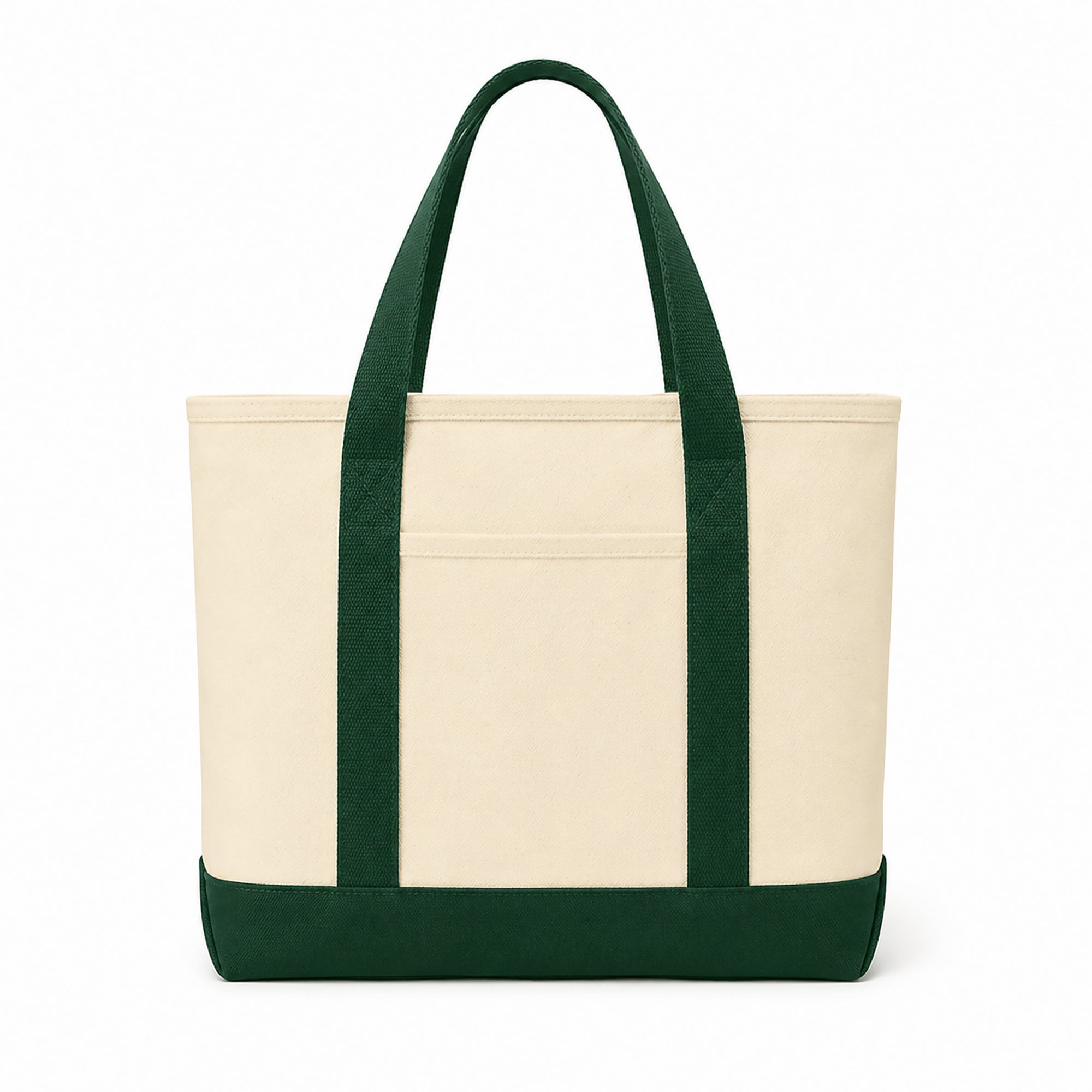 Front-facing Junior League Palo Alto Mid Peninsula two-tone tote bag showing structure and shape