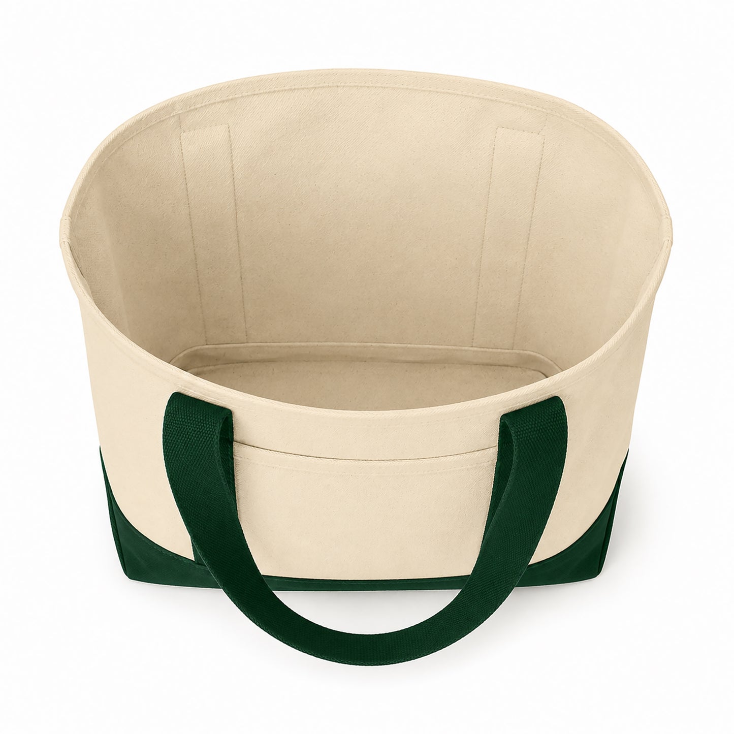 Open interior view of Junior League Palo Alto Mid Peninsula two-tone tote bag