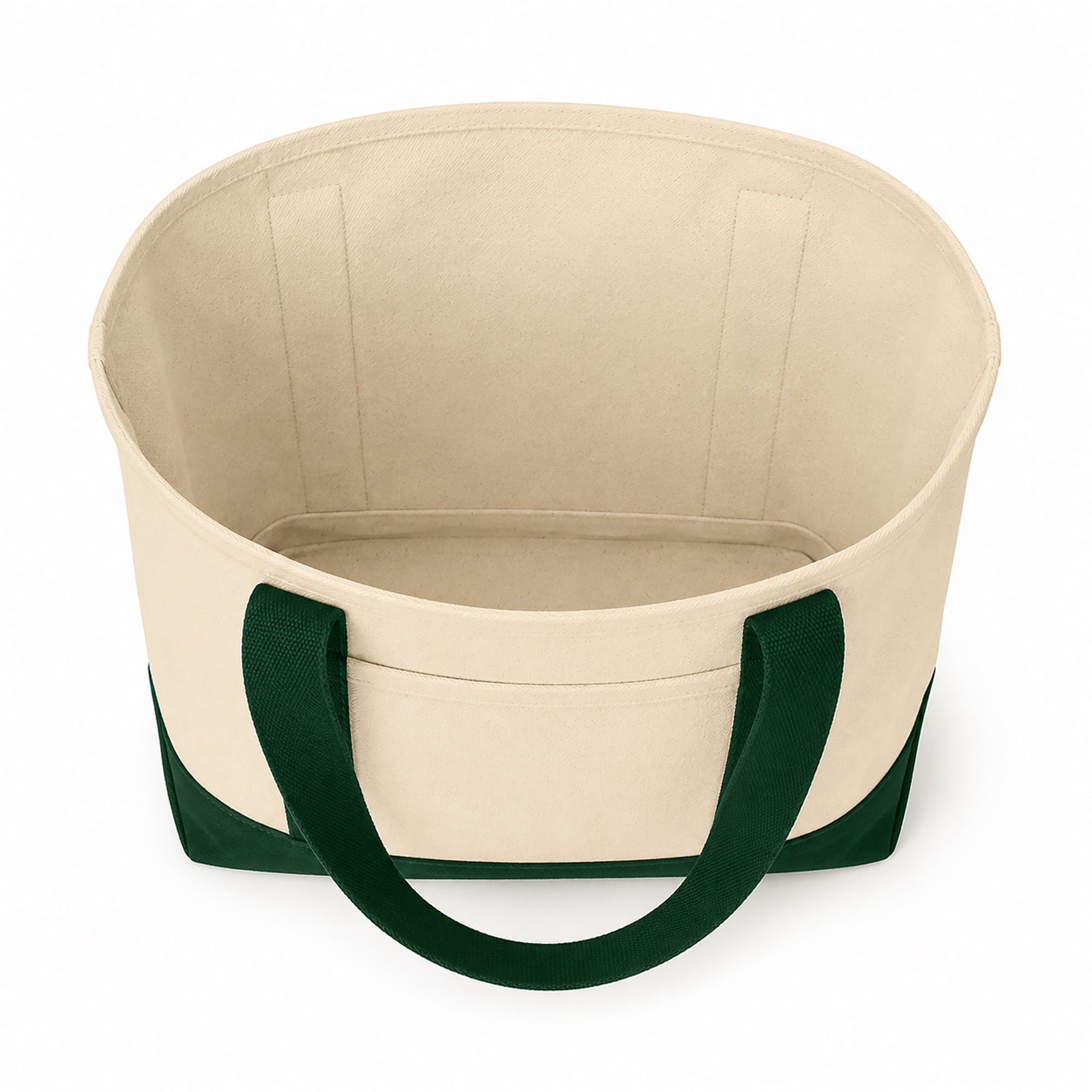 Open interior view of Junior League Palo Alto Mid Peninsula two-tone tote bag