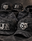 Jackson State Black Camo collection with New Era patch hats, T-shirt and hoodie