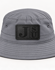 Jackson State Tigers gray outdoor bucket hat with tonal black leatherette JSU patch