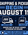 Jackson State mystery tee orders begin shipping and local pickup on August 15, 2026