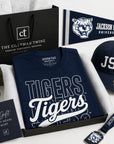 Gift-ready presentation of the Officially Licensed Jackson State Tigers Stacked Script T-Shirt in premium packaging
