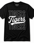 Officially Licensed Jackson State Tigers Stacked Script Unisex T-Shirt in Black