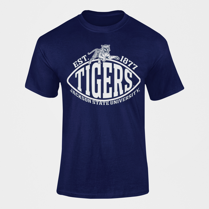Jackson State University Tigers White Football Est 1877 Short Sleeve T-Shirt