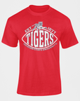 Red crew-neck football T-shirt with Tigers crest and Est. 1877
