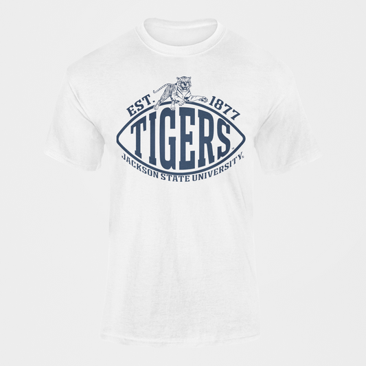 Jackson State University Tigers Blue Football Est 1877 Short Sleeve T-Shirt