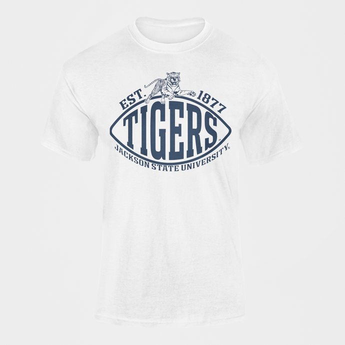 Jackson State University Tigers Blue Football Est 1877 Short Sleeve T-Shirt