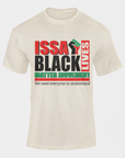 Natural unisex short-sleeve crewneck T-shirt with front ISSA BLACK MATTER graphic