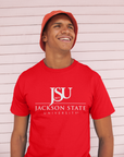 Jackson State University Tigers White Top Floating J Short Sleeve T-Shirt